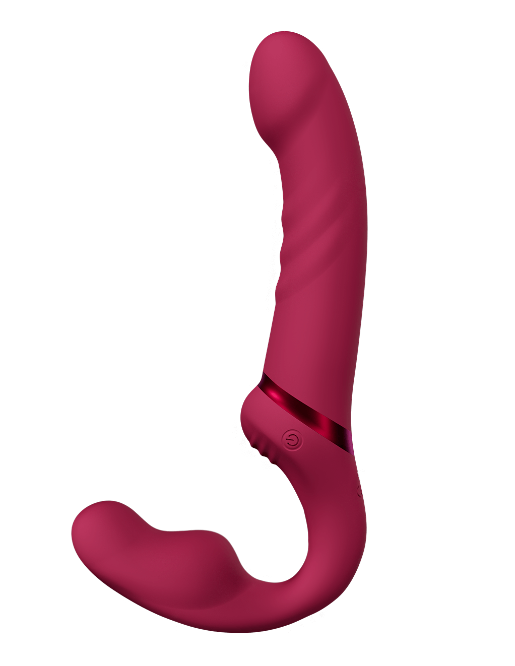Lovense Lapis Vibrating Strapless Strap-On - Pink - Side - Extended
