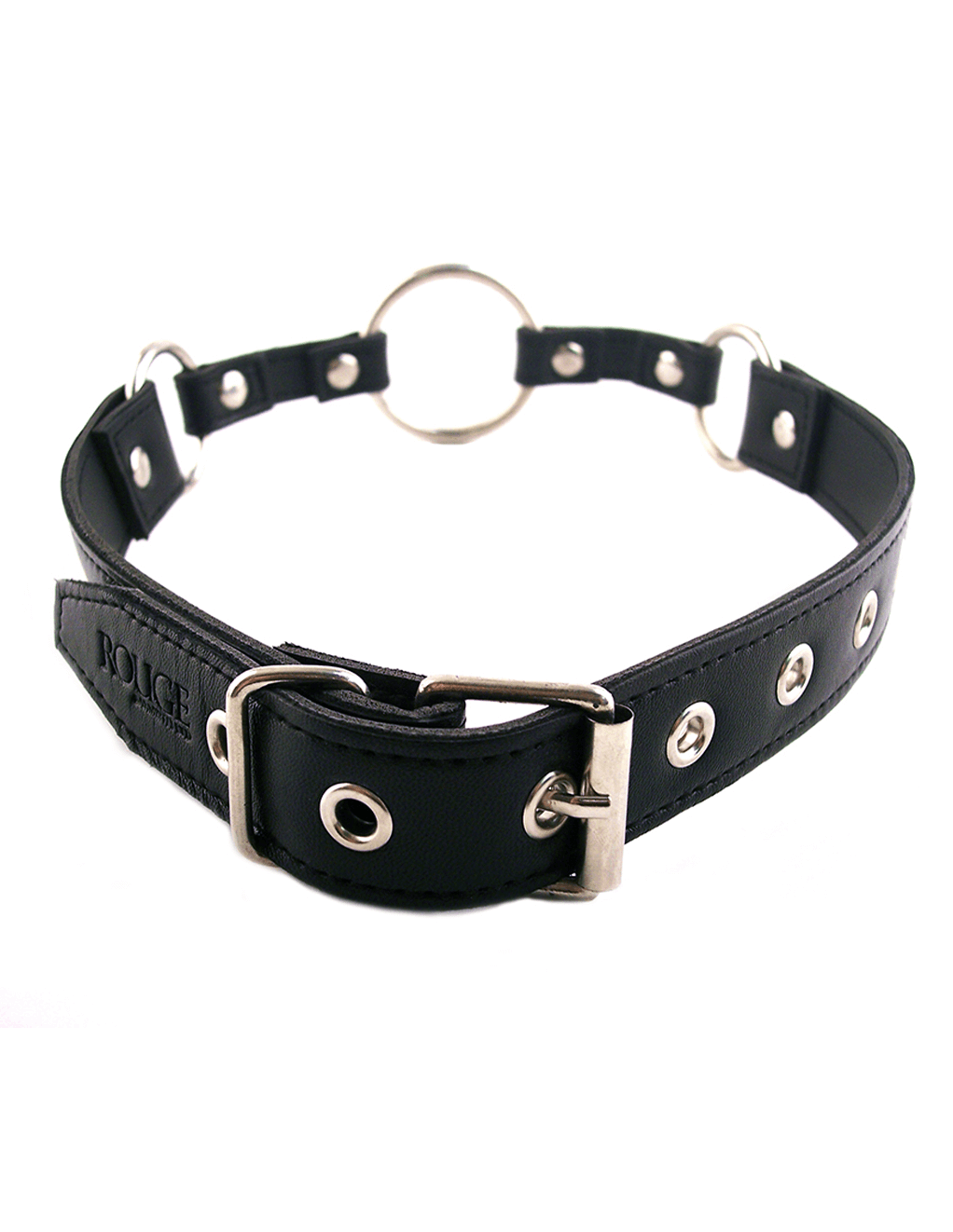 Rouge Leather O-Ring Gag - Black - Back