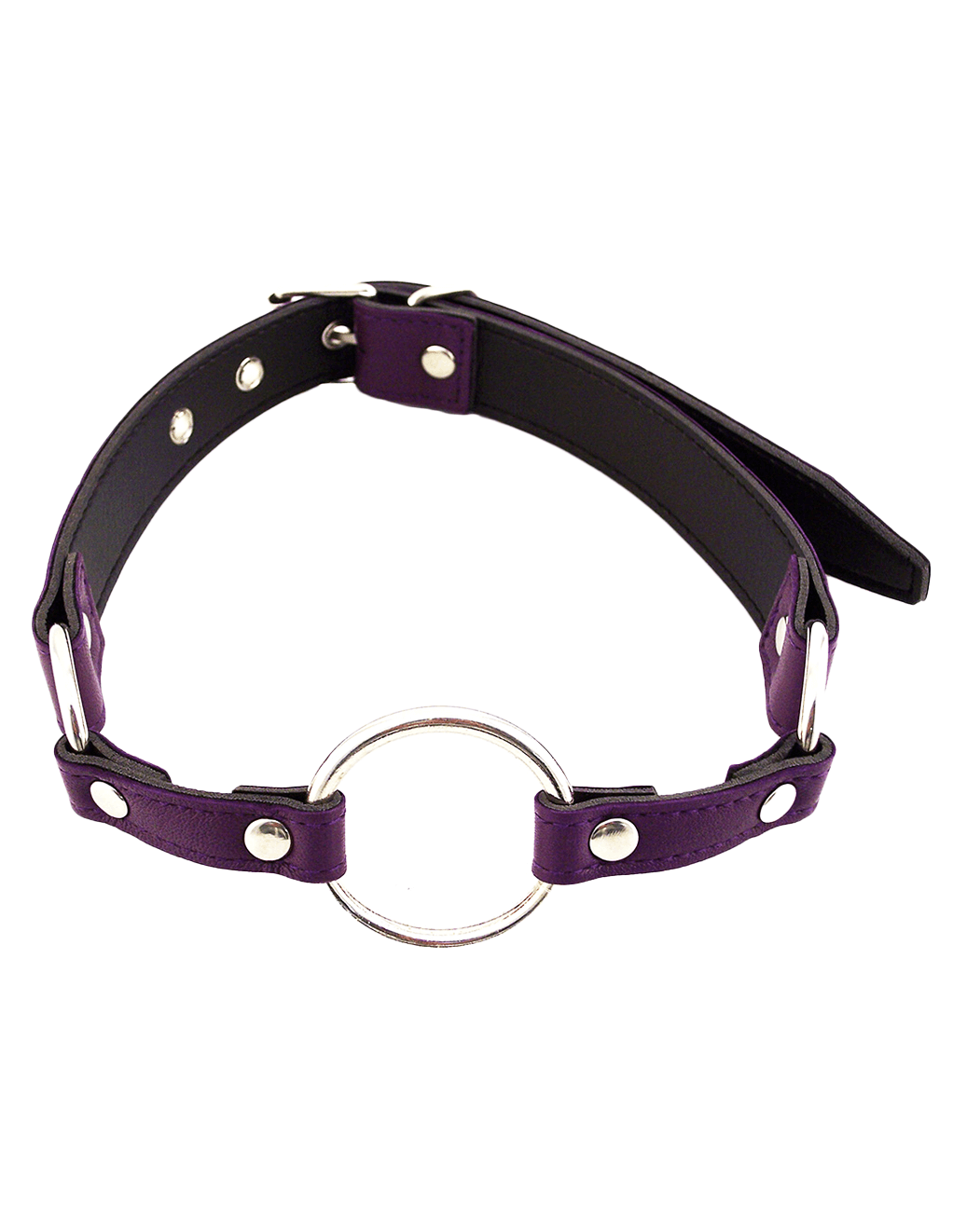 Rouge Leather O-Ring Gag - Purple - Main