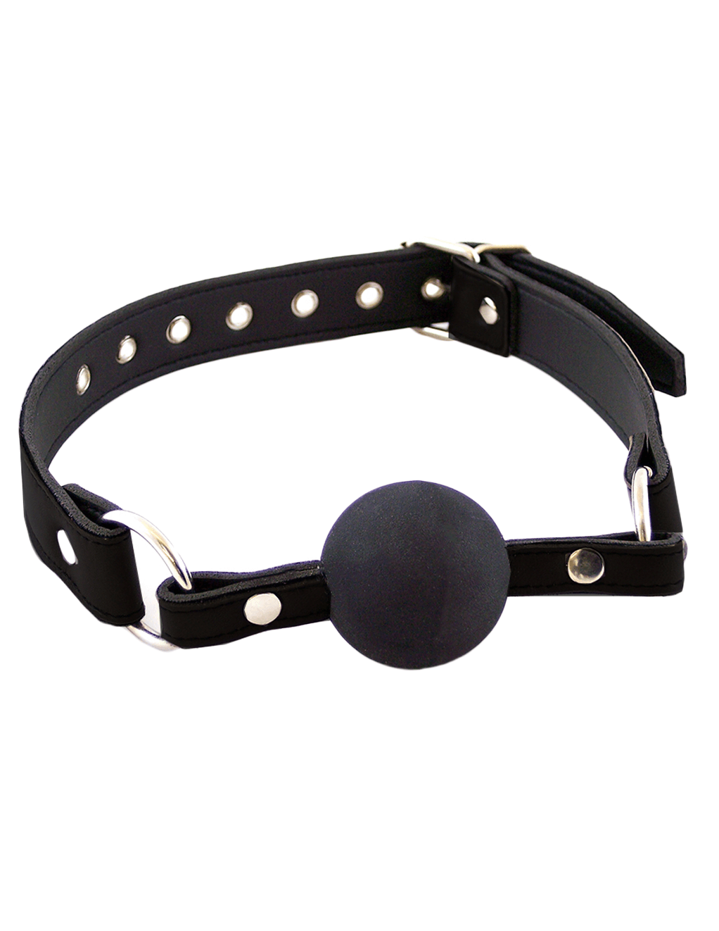 Rouge Leather & Rubber Ball Gag - Black/Black - Main