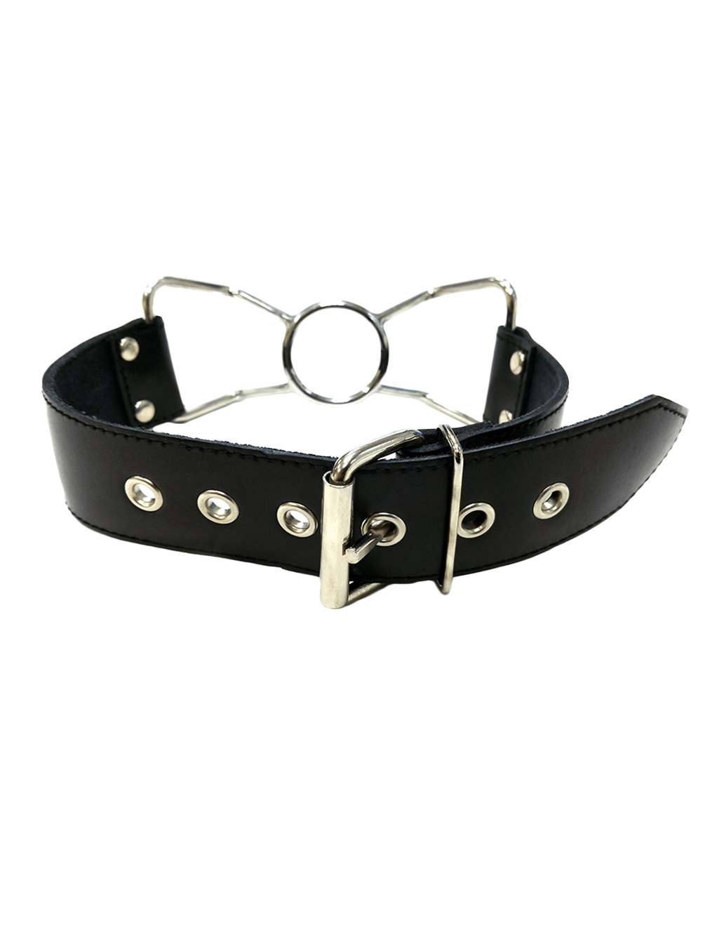 Rouge Leather Spider Gag - Black - Back