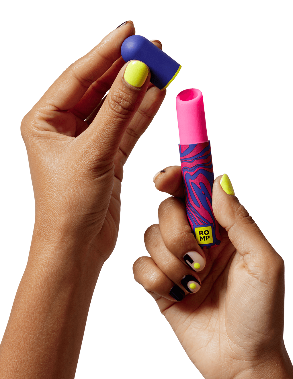 Romp Lipstick Clitoral Stimulator - In Hand w/Cap
