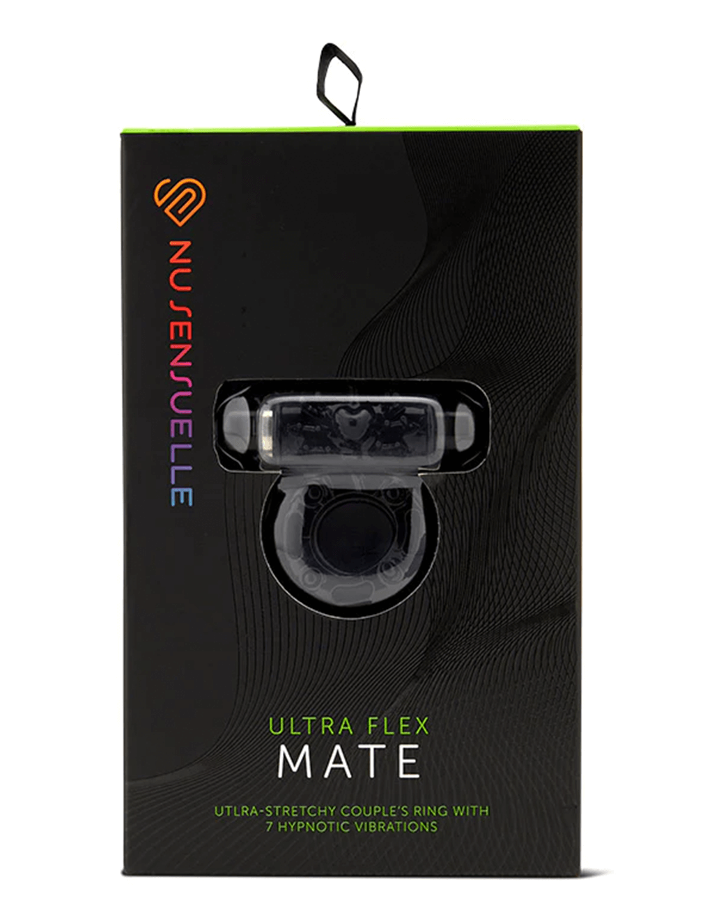 Nu Sensuelle Mate Vibrating C-Ring - Black - Box Front
