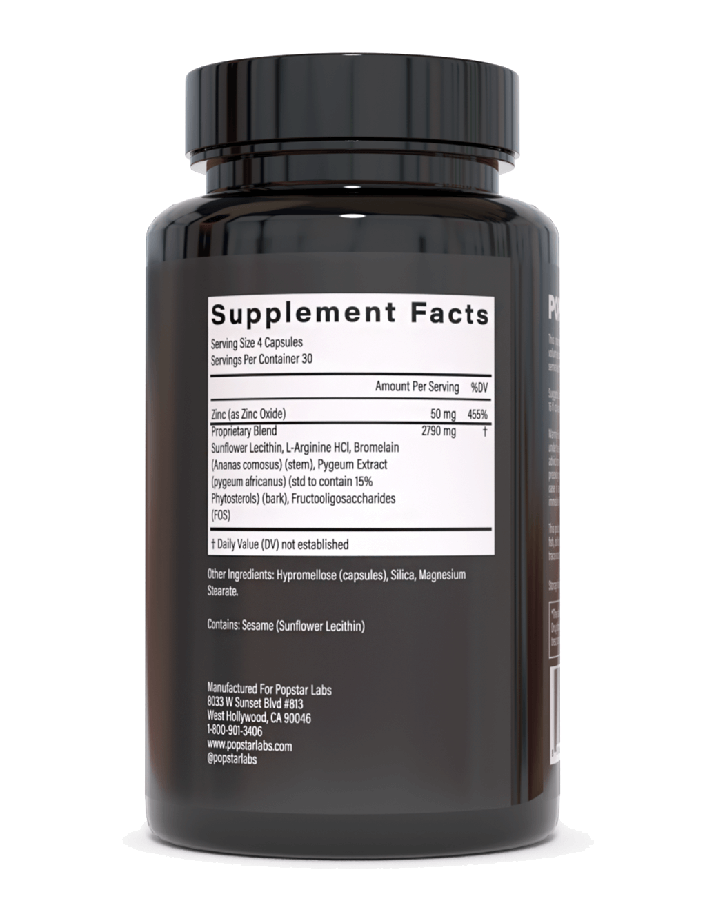 Popstar Volume & Taste Enhancer - Supplement Facts