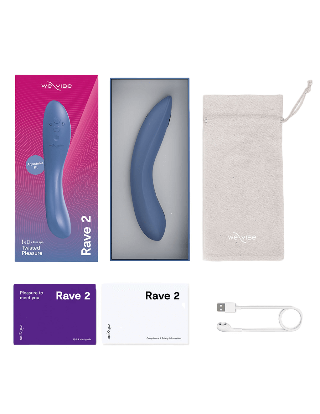 We-Vibe Rave 2 - Blue - Box Contents