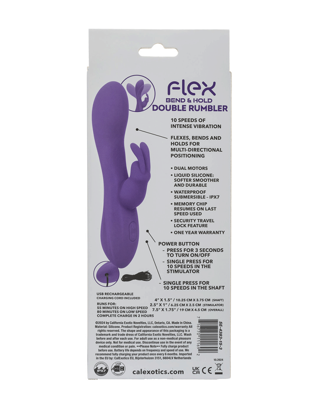 Flex Bend & Hold Double Rumbler Rabbit Vibrator