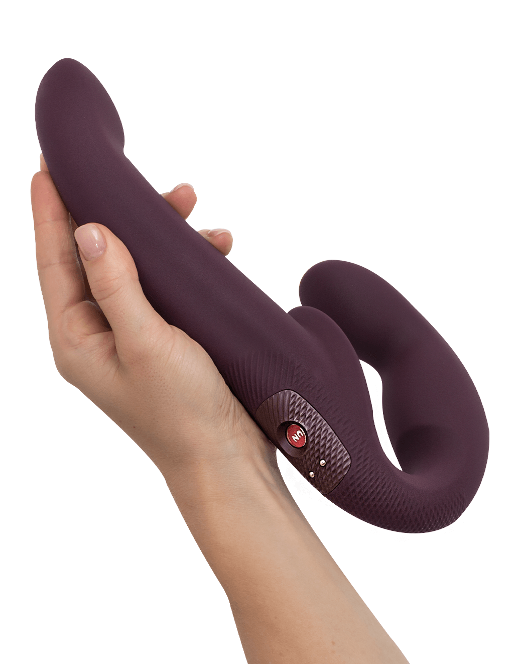 Fun Factory ShareVibe Pro Strapless Strap-On - Burgundy - In Hand