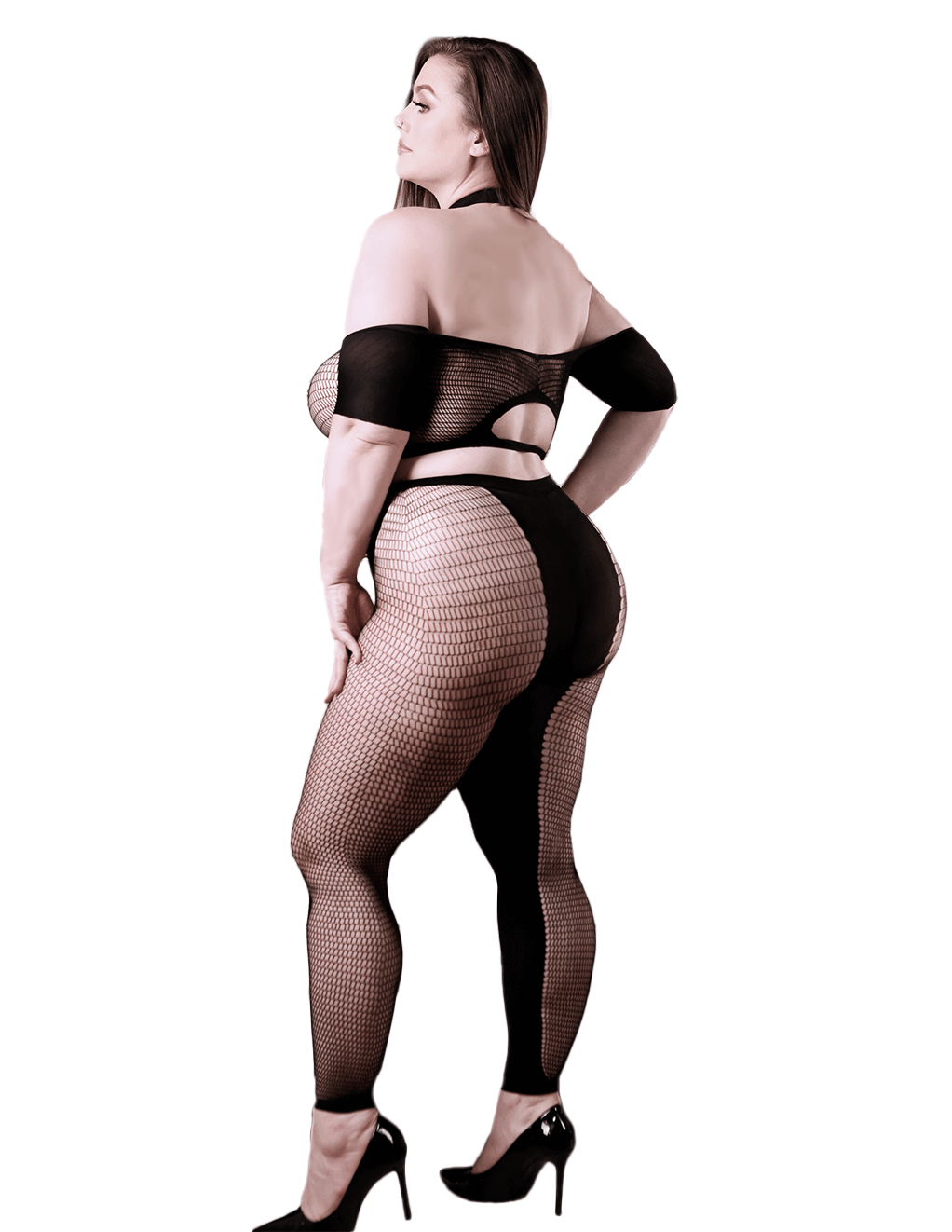 Sheer Fantasy Missing You Set - Black - Plus Back