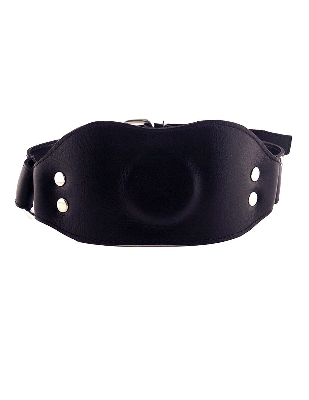 Rouge Leather Strap On Gag w/ Dildo - Black - Front