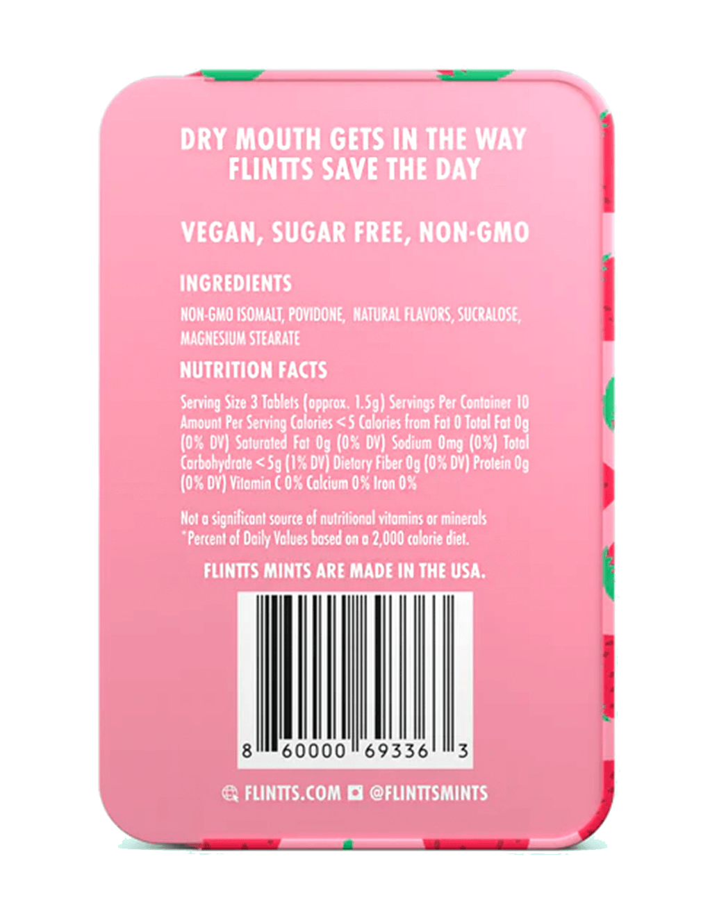 Flintts Mints Strawberry Magic F225 - Back