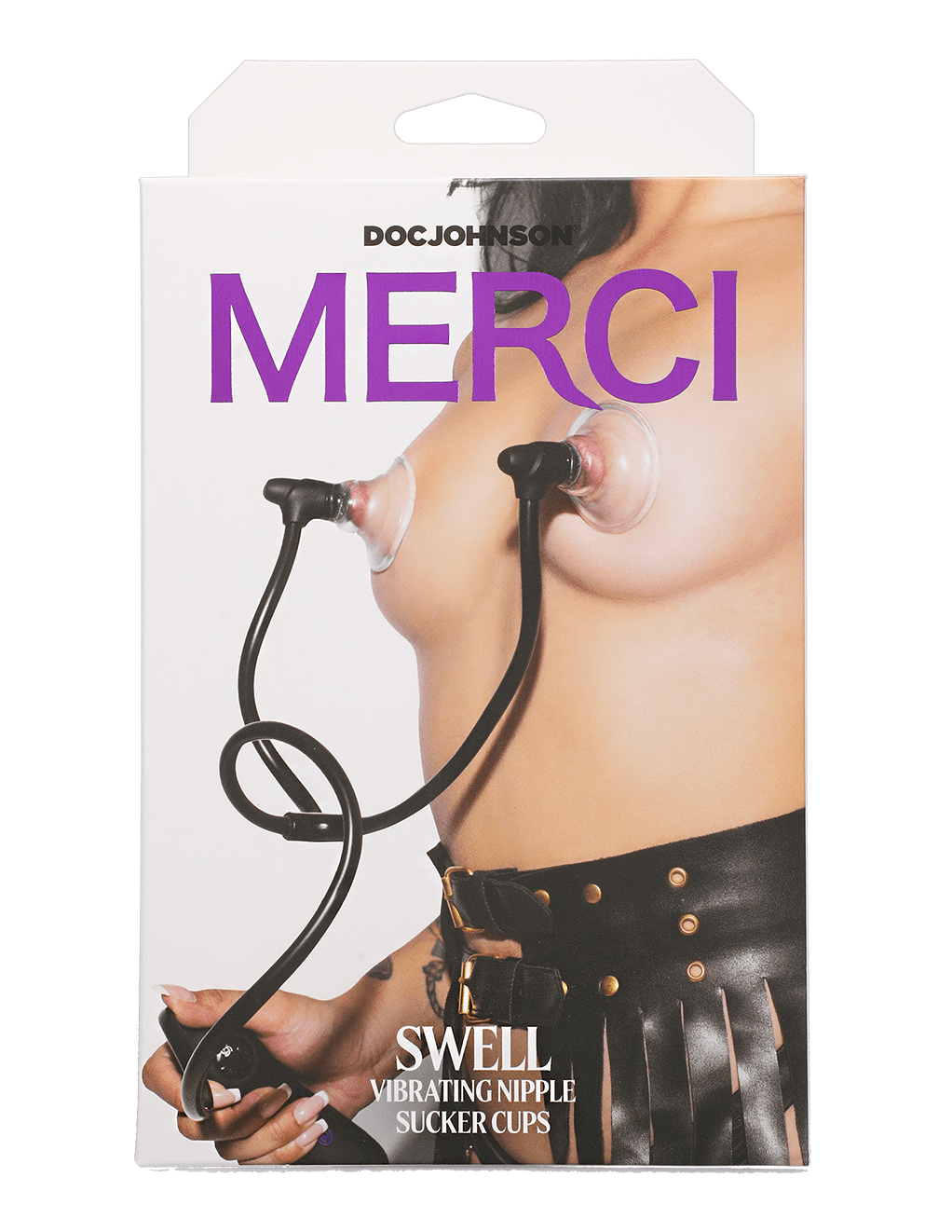 Merci Swell Auto Vibrating Nipple Suckers - Black - Box - Front