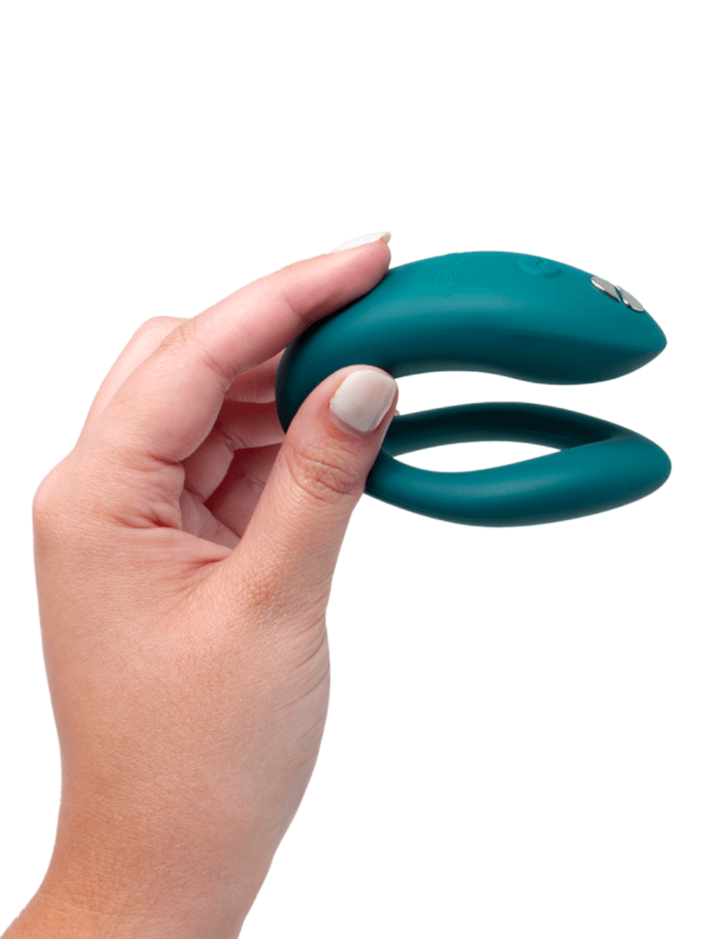 We-Vibe Sync O Couples' Vibrator - Velvet Green - In Hand