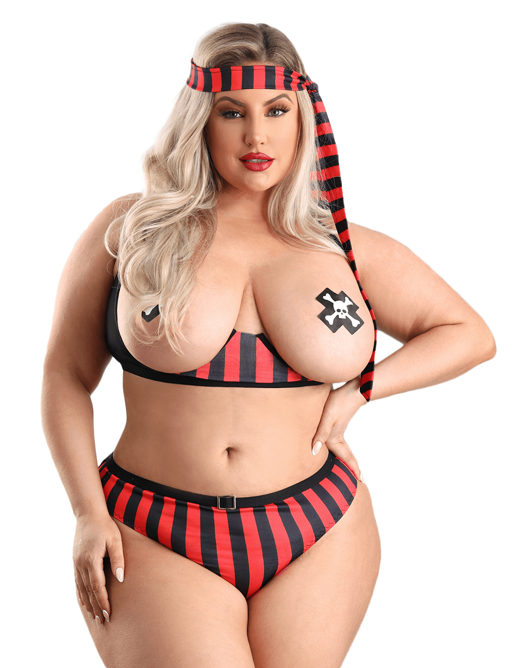 Treasured Fishnet Set W/ Pirate Scarf - Alt Front Plus