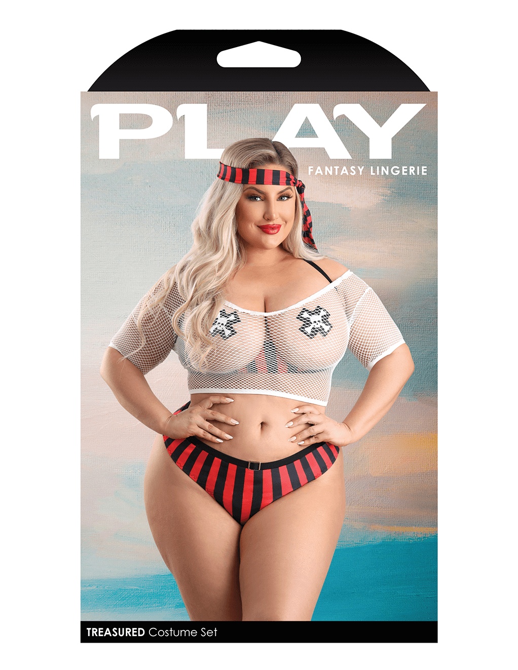 Treasured Fishnet Set W/ Pirate Scarf - Box Plus