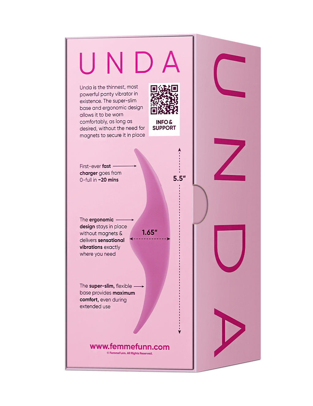 Femme Funn Unda Panty Vibrator - Pink - Box Back