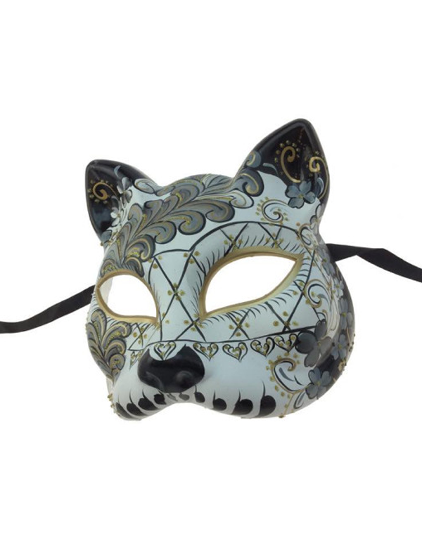 Day of the Dead Cat Mask