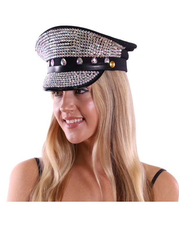 Rhinestone Biker Hat
