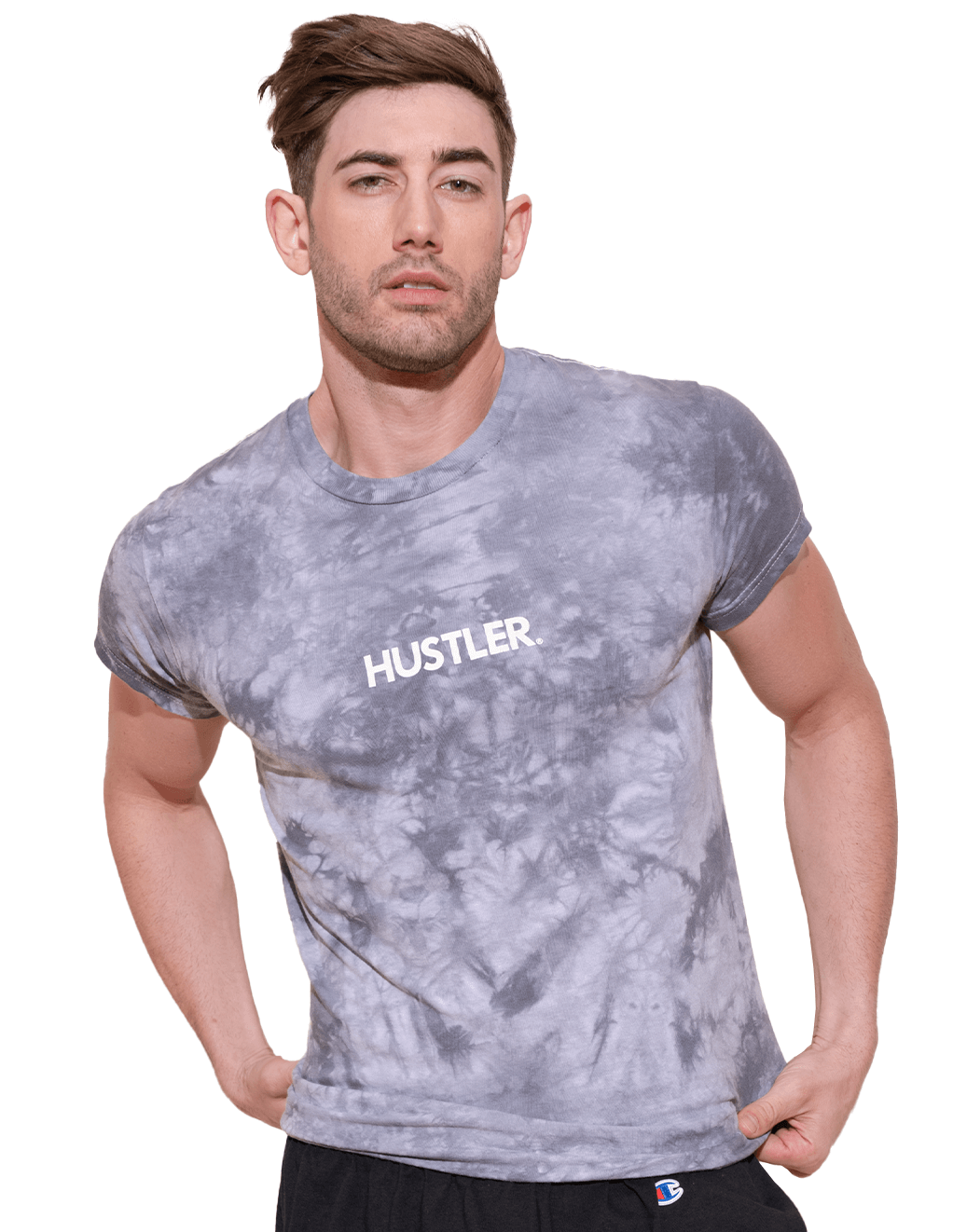 HUSTLER® Minimal Logo Tie Dye Tee - Silver - Main