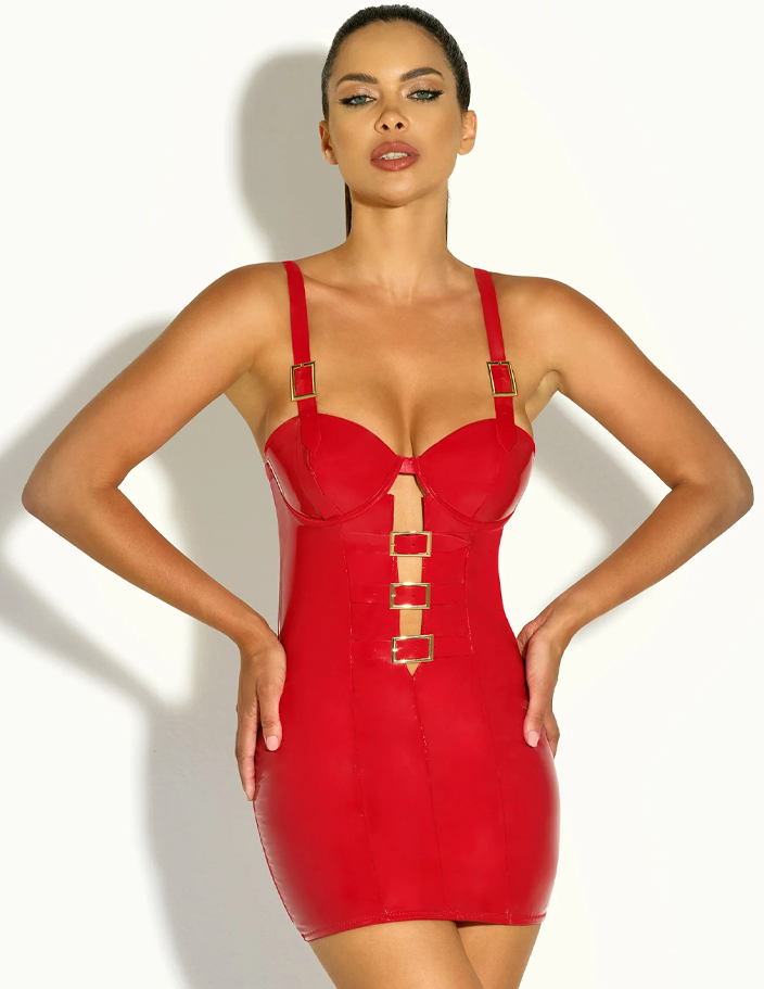 Unleashed Vinyl Buckle Front Chemise