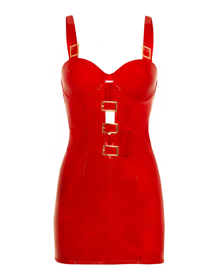 Unleashed Vinyl Buckle Front Chemise