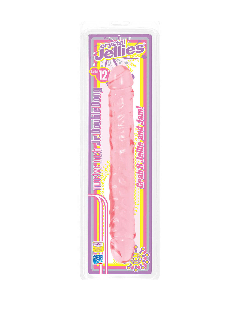 Doc Johnson 12in Jellie Double Dong Pink Package