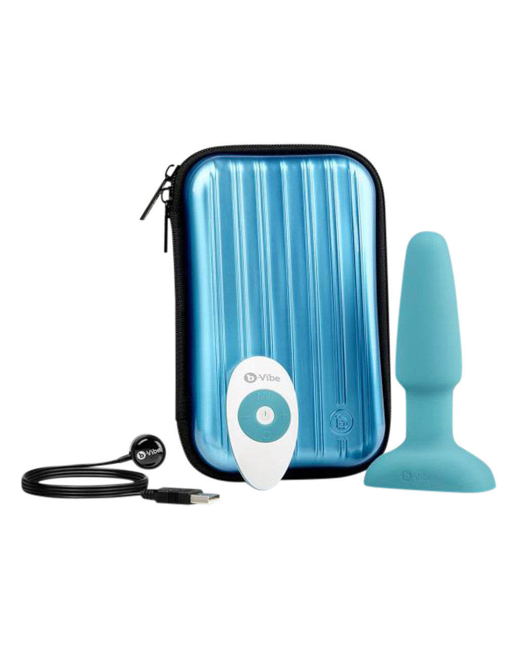 B-Vibe Rimming Plug- Turqoise- Case