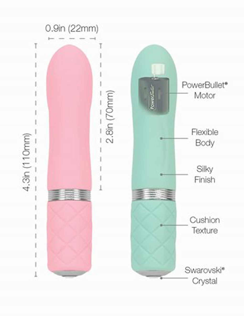 Pillow Talk Flirty by BSM Factory Pink and Teal Sizing