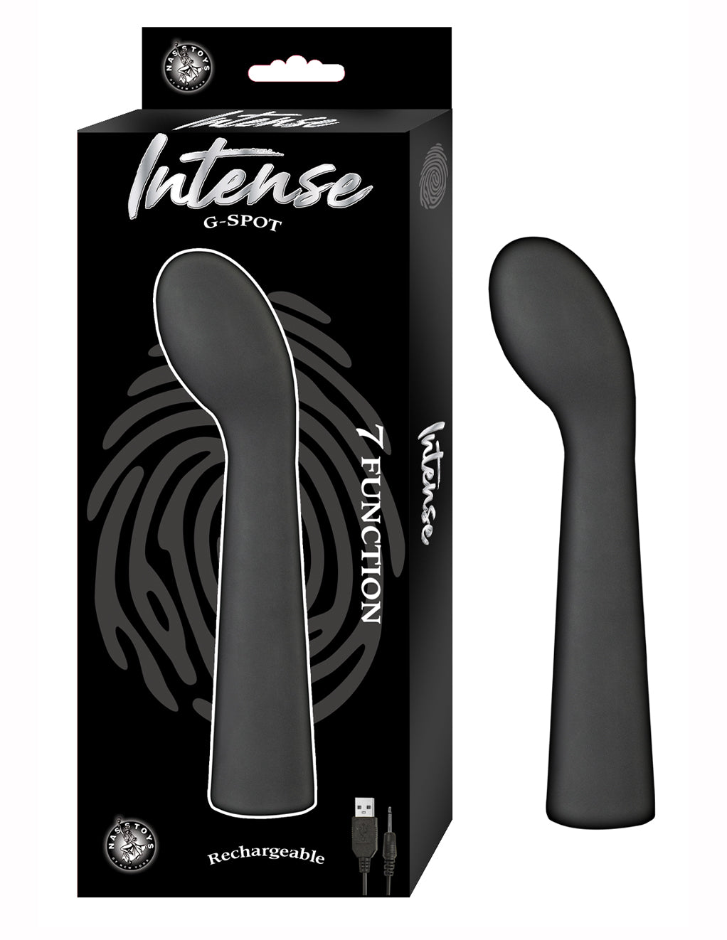 Intense Rechargeable 7 Function G-spot Vibrator- Black- Front