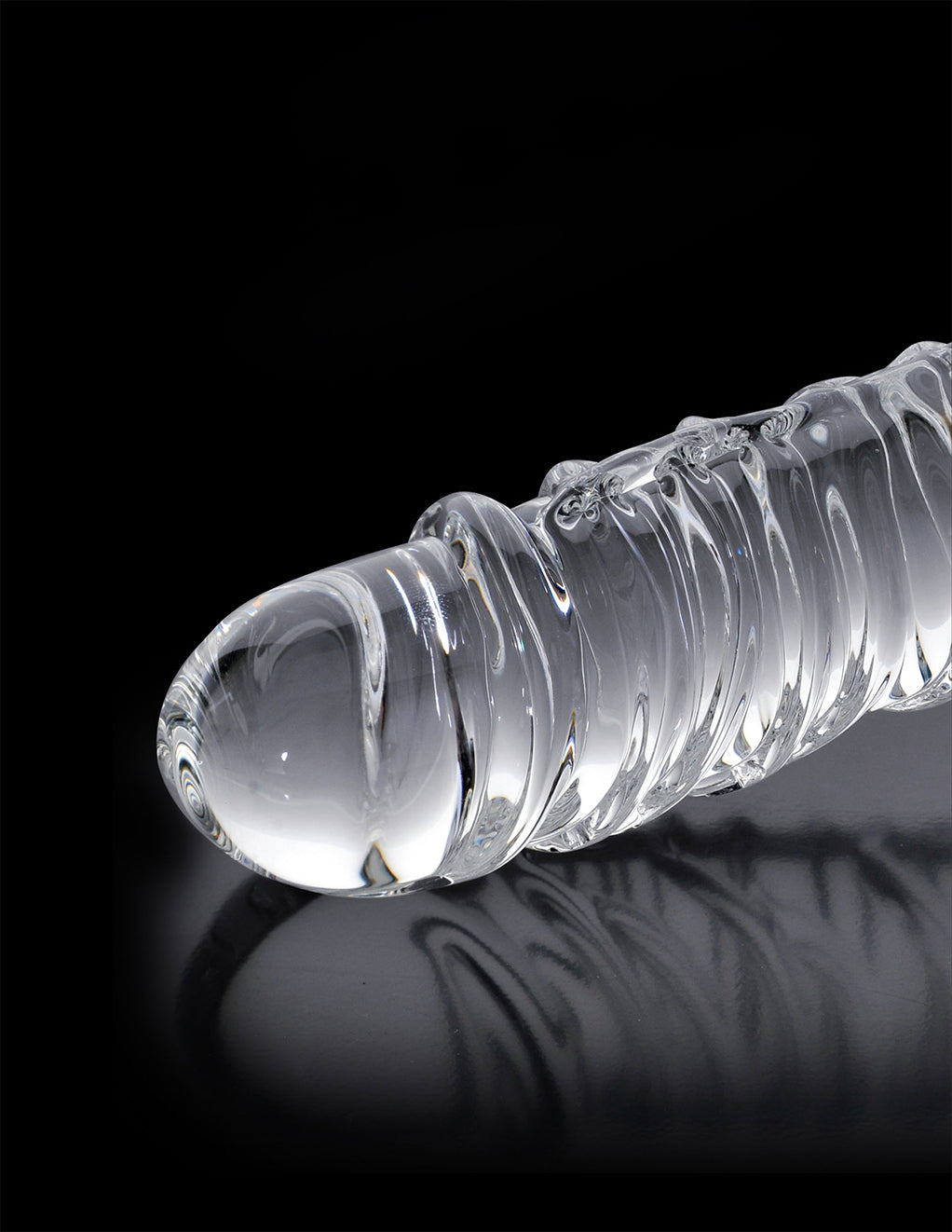 Icicles No 63 Glass Spiral Textured Dildo- tip
