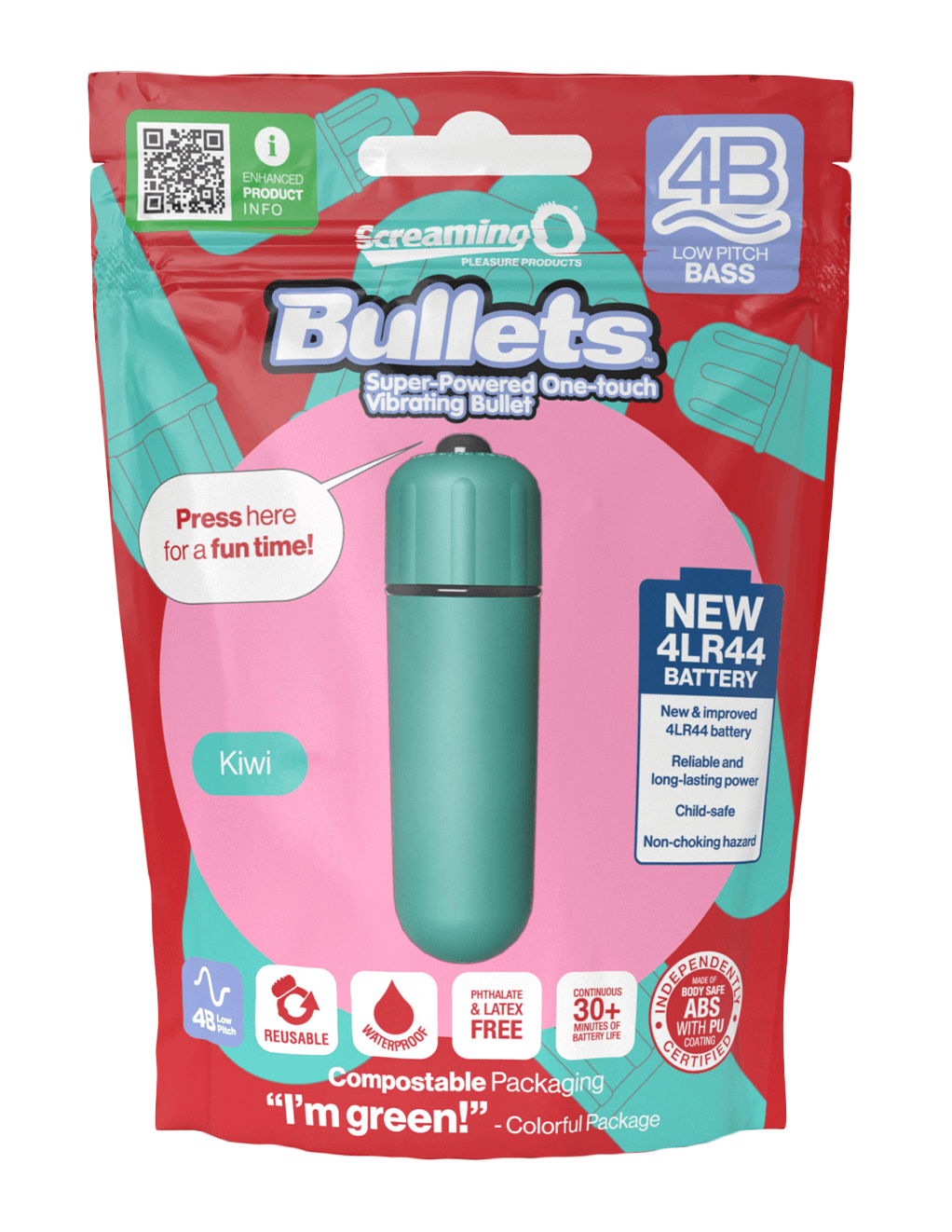 Screaming O 4B Bullet - Kiwi - Packaging