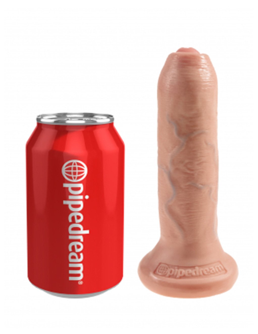 King Cock 6 Inch Uncut Dildo- White- Sizing