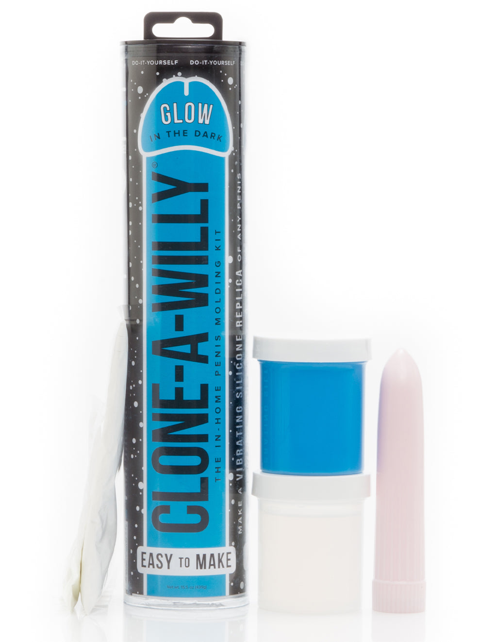 Clone A Willy Kit GLOW- Blue- Contents