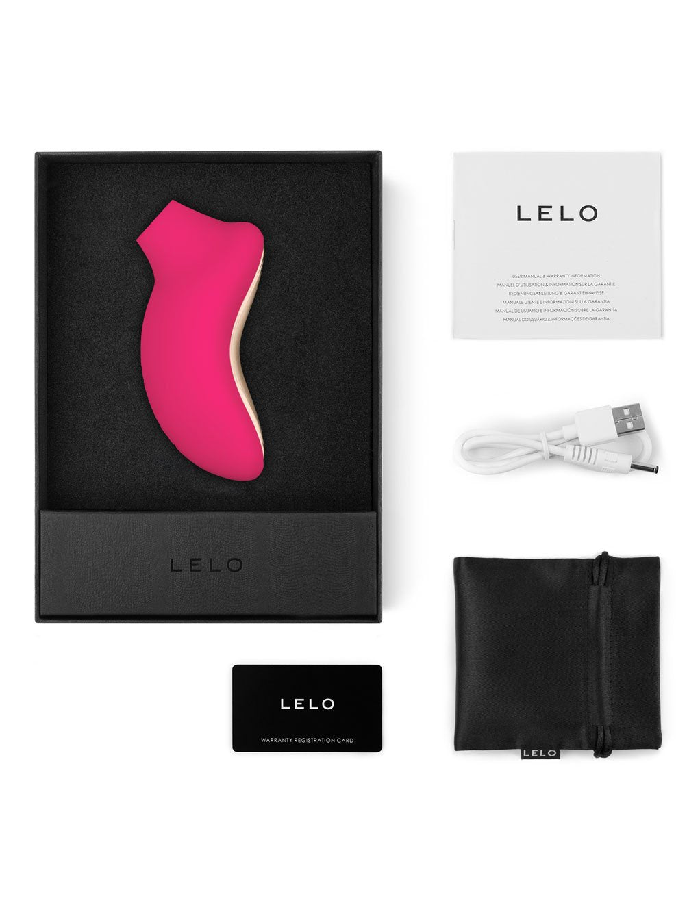 Lelo Sona Cruise 2 Sonic Clitoral Massager- Cerise- Contents