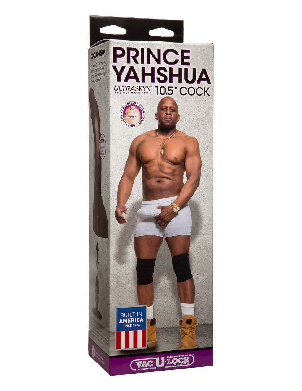 Vac-U-Lock Prince Yahshua 10.5 Inch Ultraskyn Cock- Package