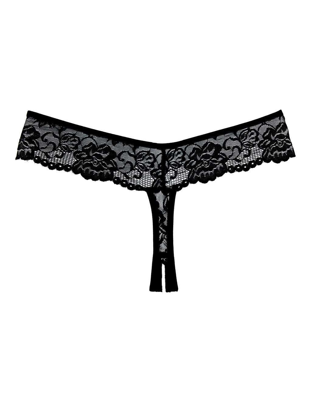 Crotchless Lace Thong- Back
