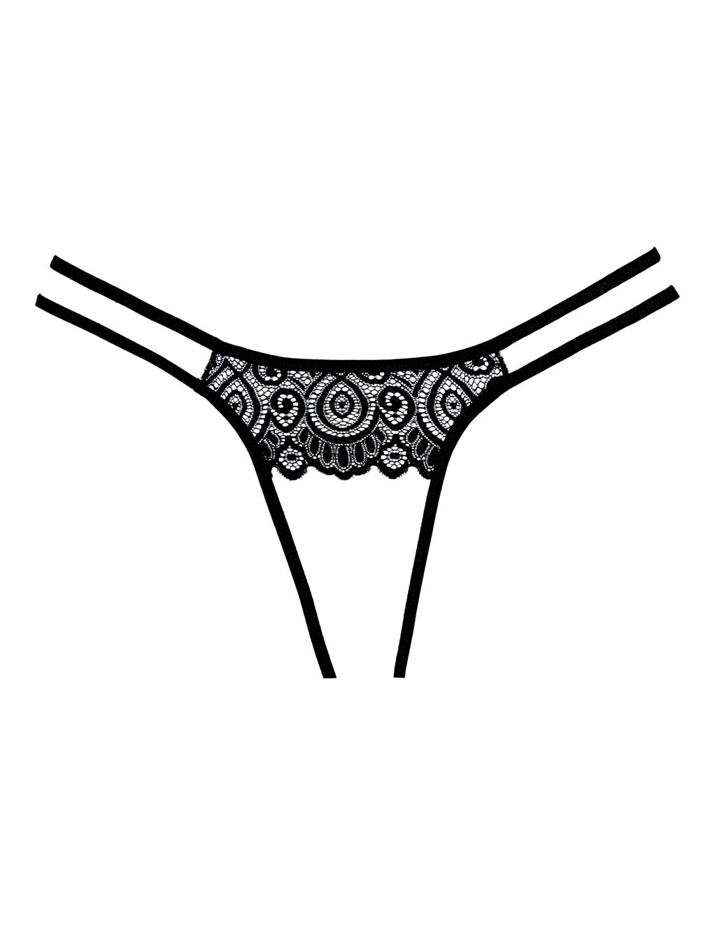 Crotchless Strappy Open Back Panty- Back
