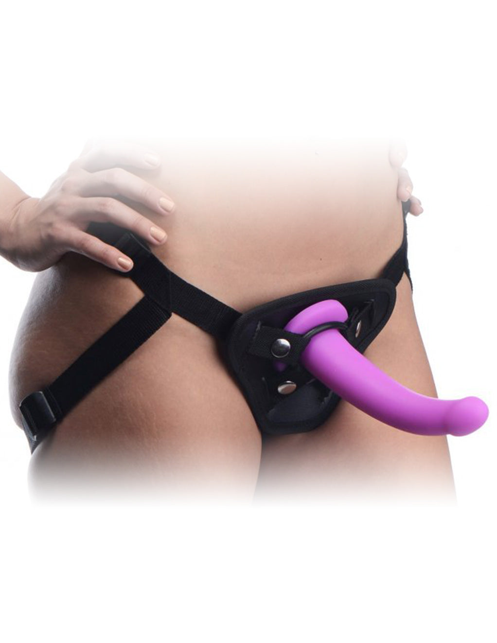 Strap U Navigator Silicone G-Spot Dildo with Harness