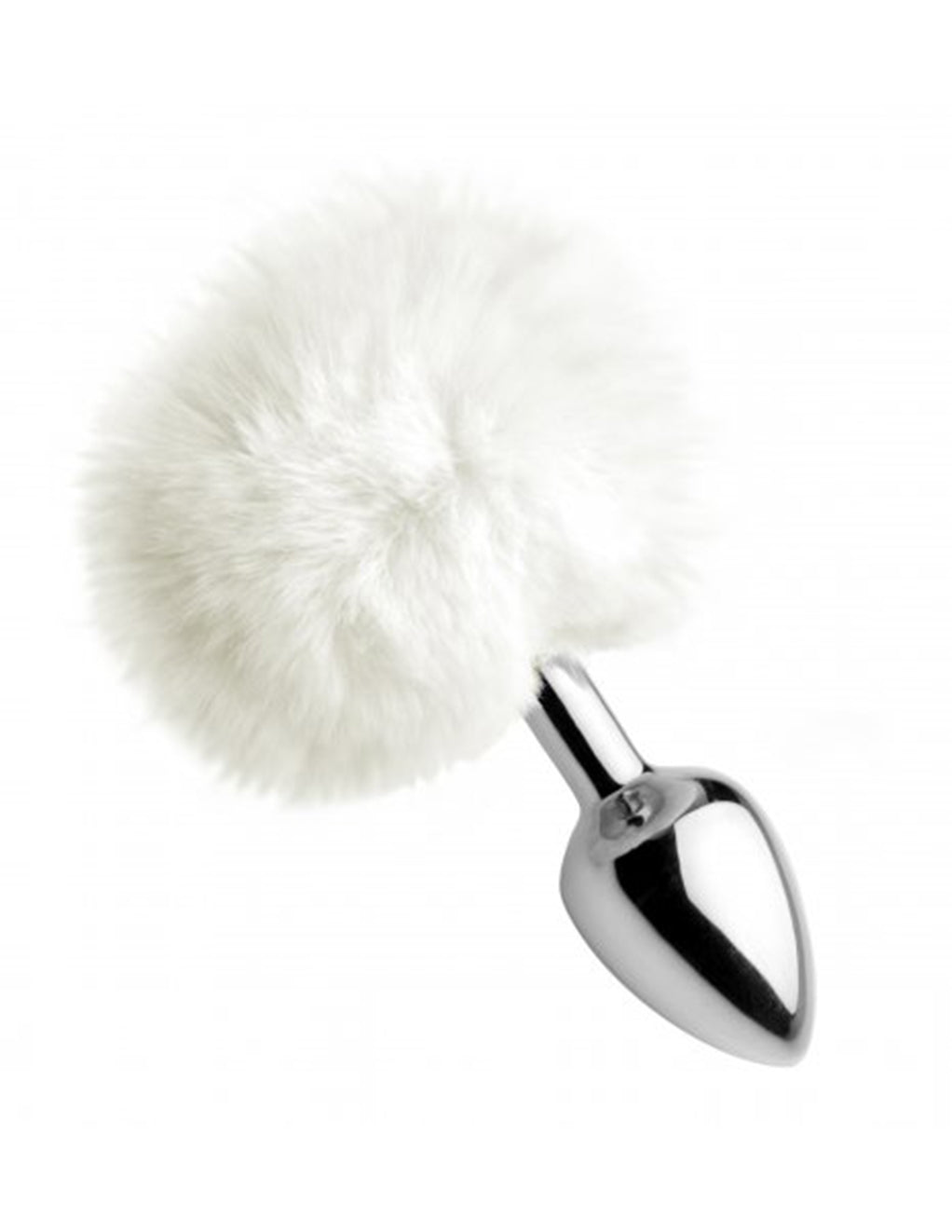Tailz Bunny Tail Metal Plug- White- Front