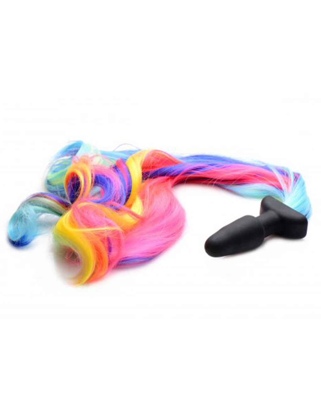 Tailz Pony Tail Silicone Plug- Rainbow- Front 2