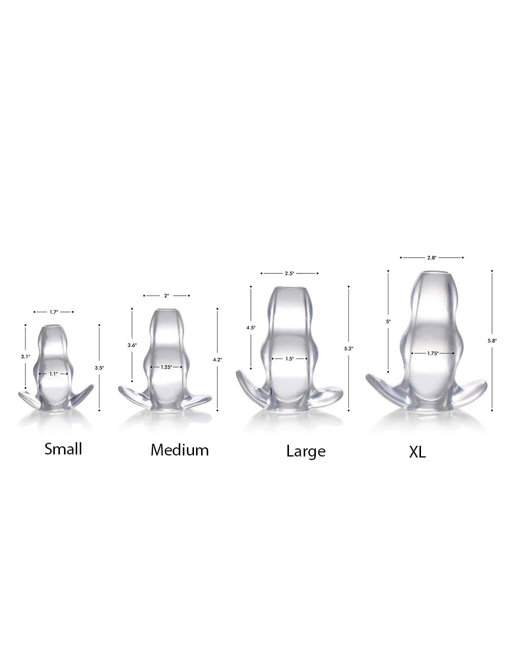 Master Series Clear Hollow Plug- Dimension