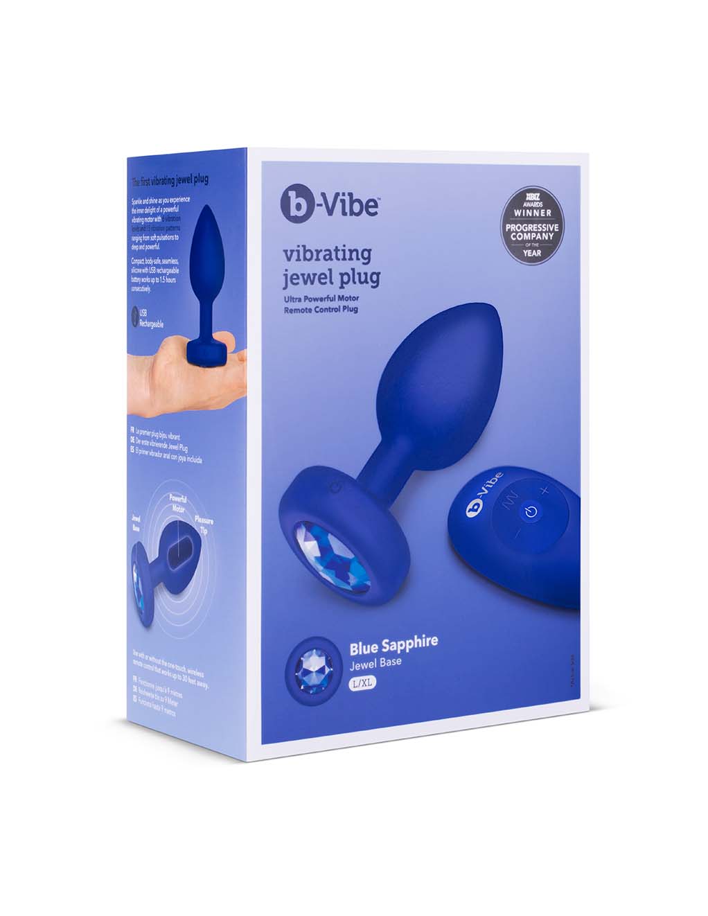 B-Vibe Vibrating Jewel Plug L/XL- Box