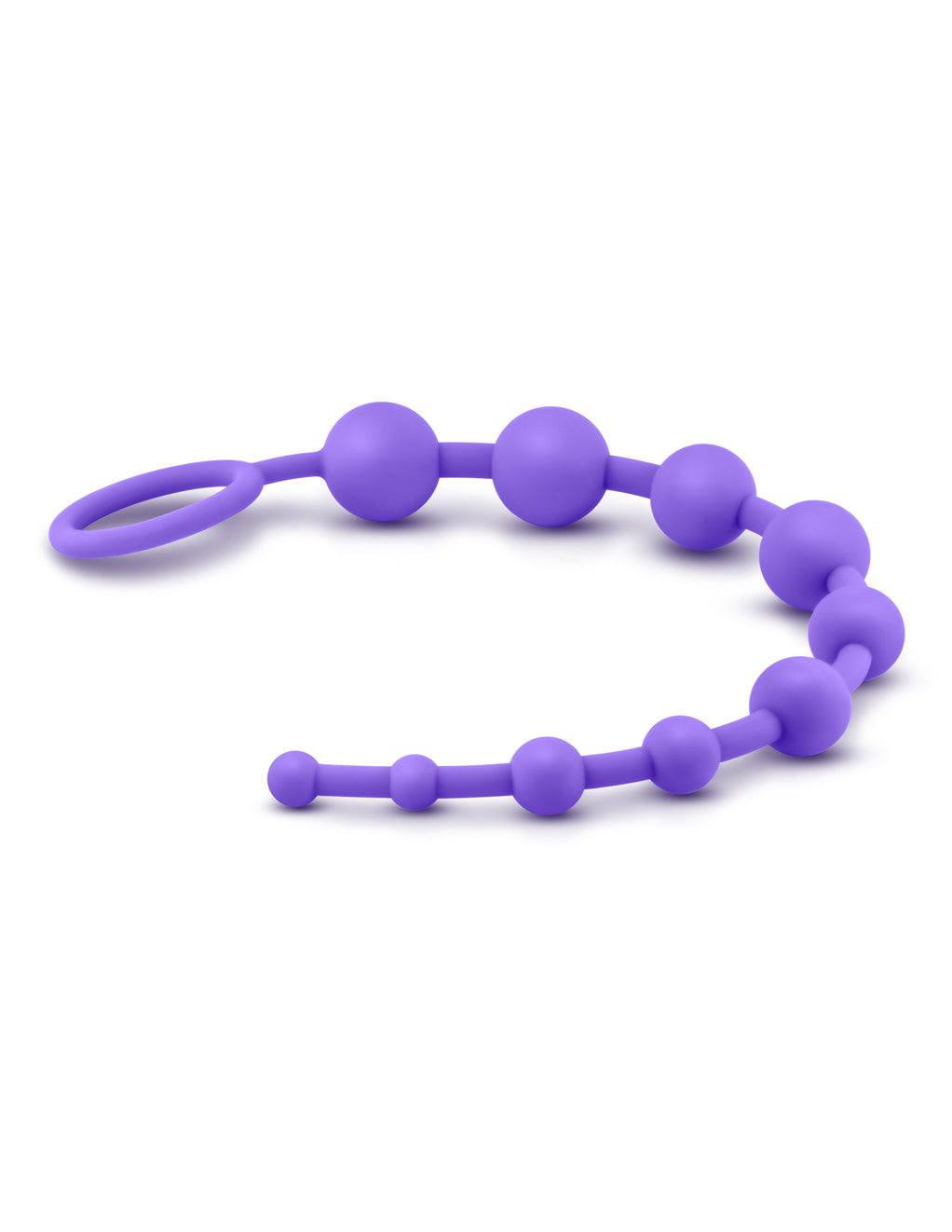 Luxe Silicone 10 Anal Beads- Purple- Laying down