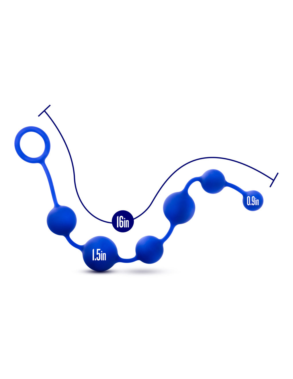 Performance Silicone Anal Beads- Blue- Sizing
