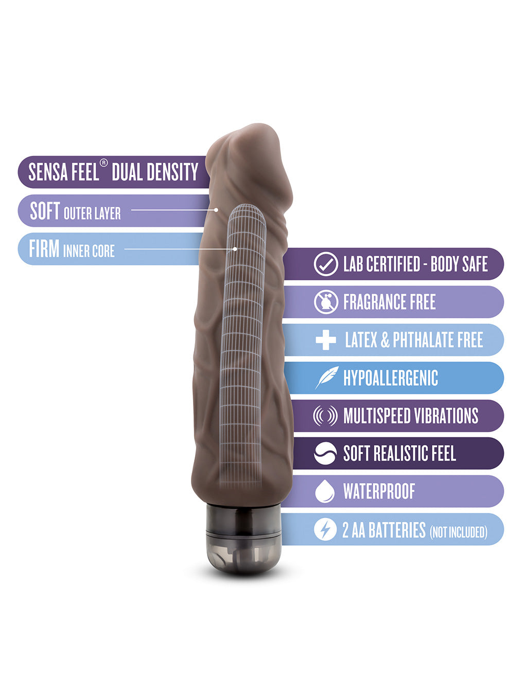 Blush Home Wrecker Vibrating Dildo Brown - Novelties - Dildo