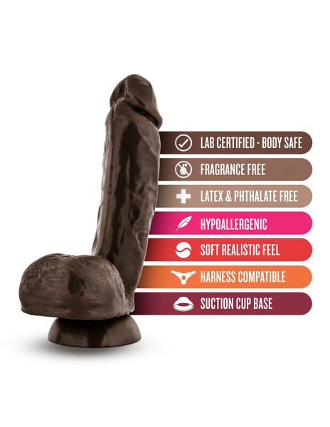 X5 Hard On Realistic Suction Cup Dildo- Brown- Features