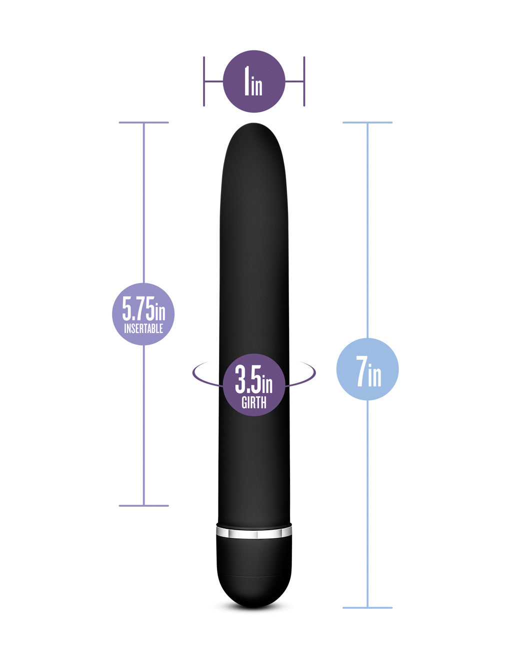 Rose Luxuriate Vibrator- Black- Sizing