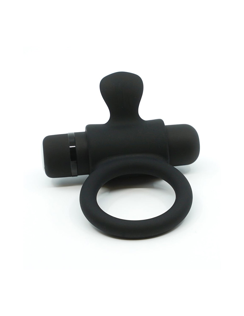 Nu Sensuelle Silicone Bullet Ring- Black- Front