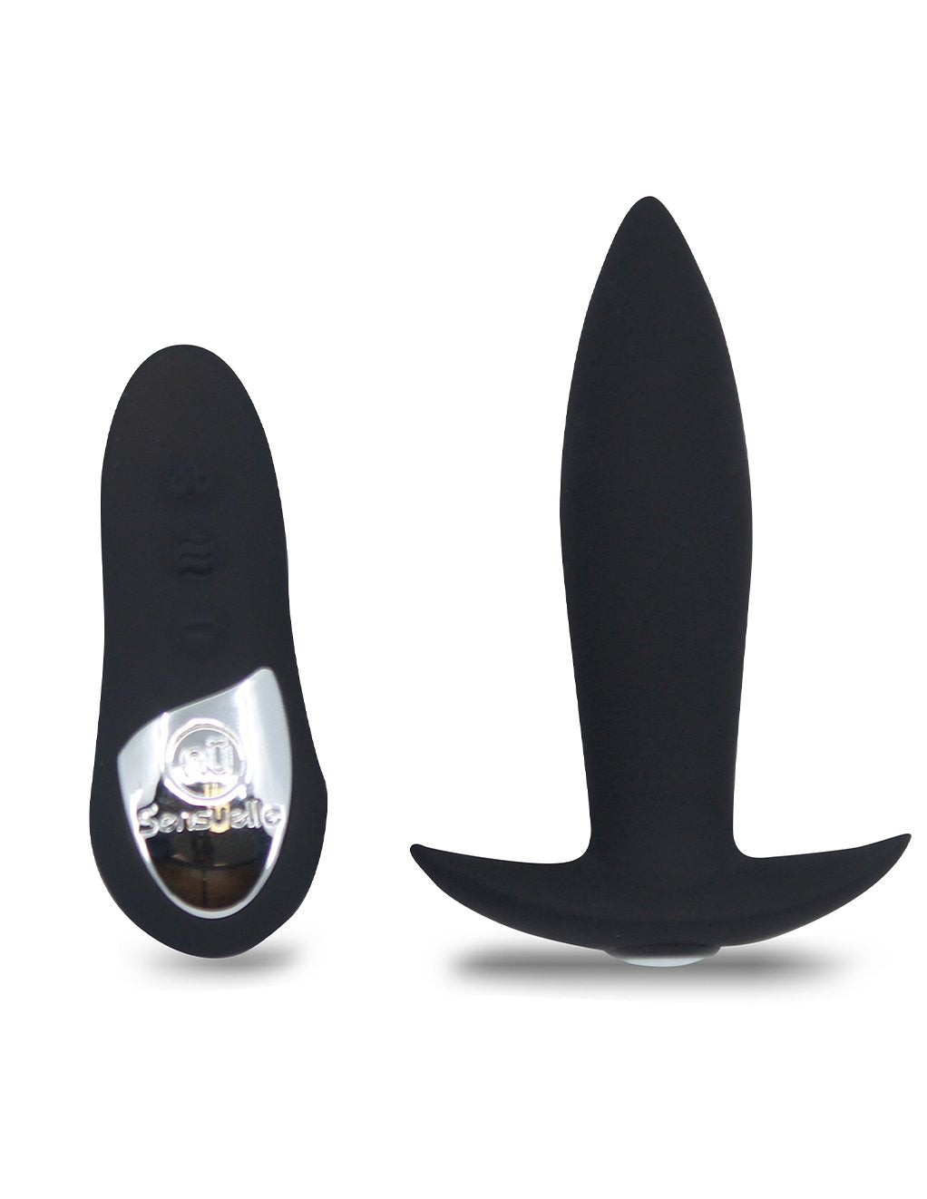 Nu Sensuelle Vibrating Mini Plug with Remote- Black- Front