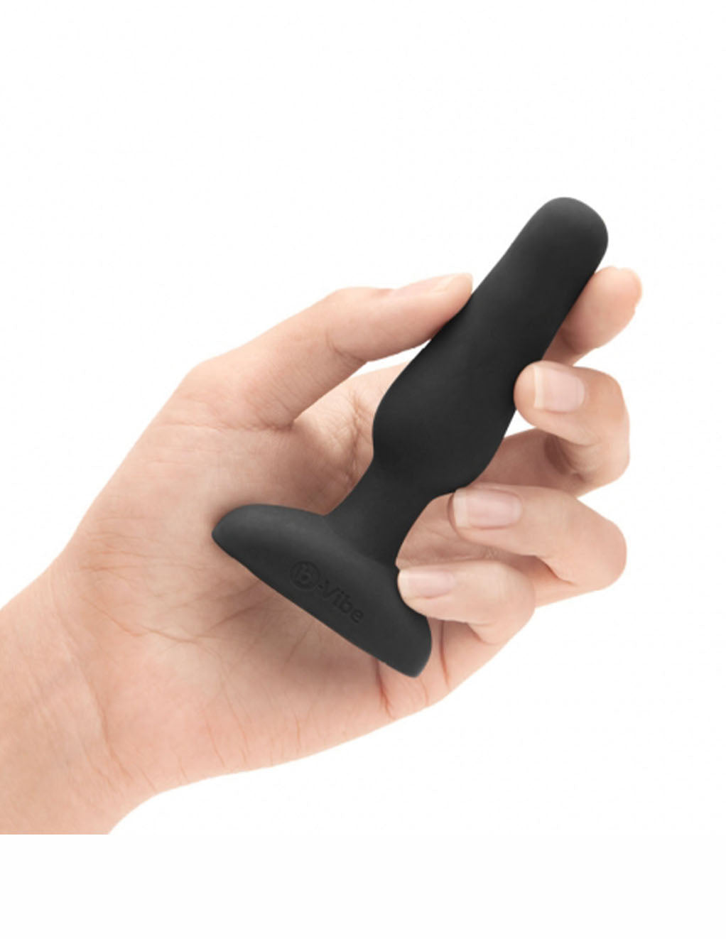 B-Vibe Novice Vibrating Plug- Black- In Hand