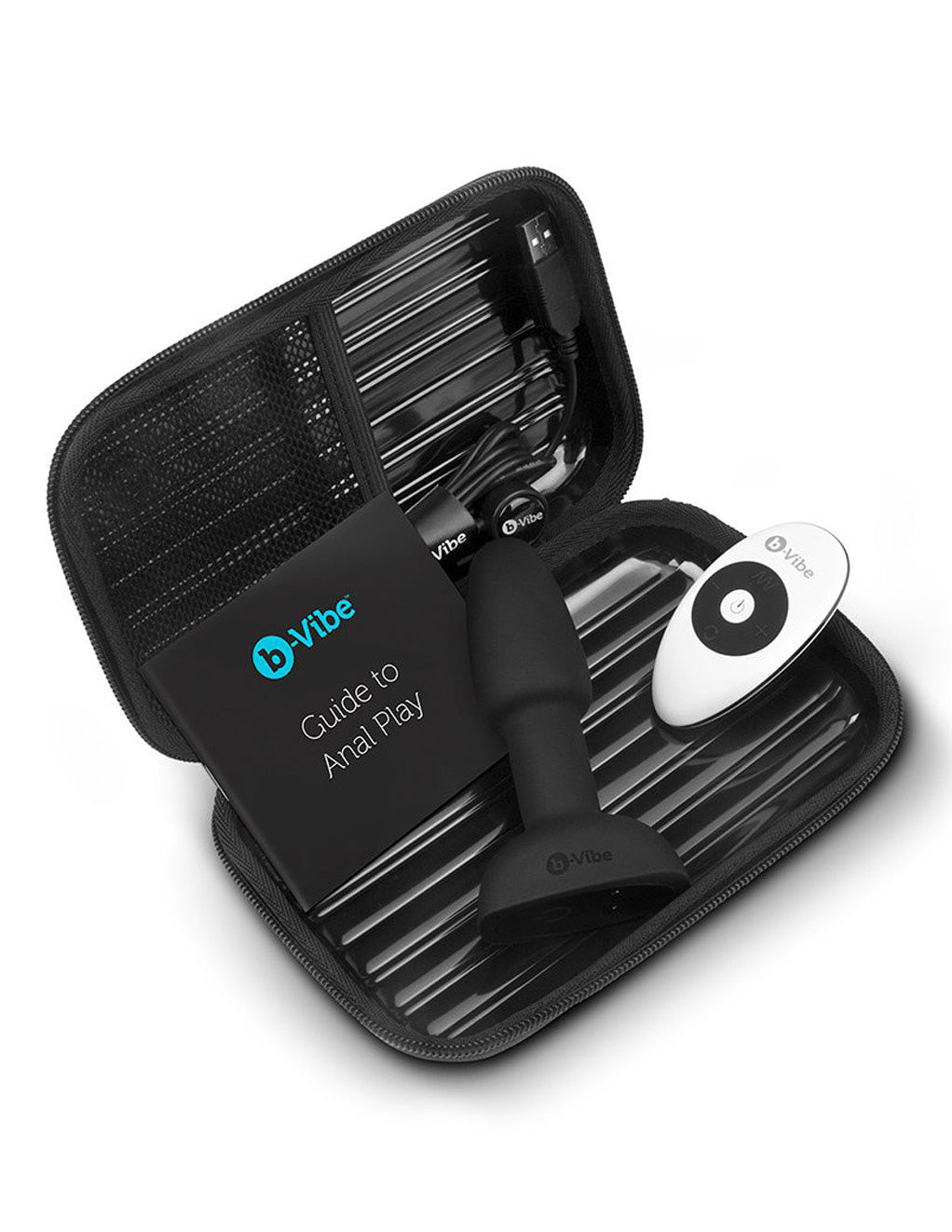 B-Vibe Petite Rimming Butt Plug- Black- Open case